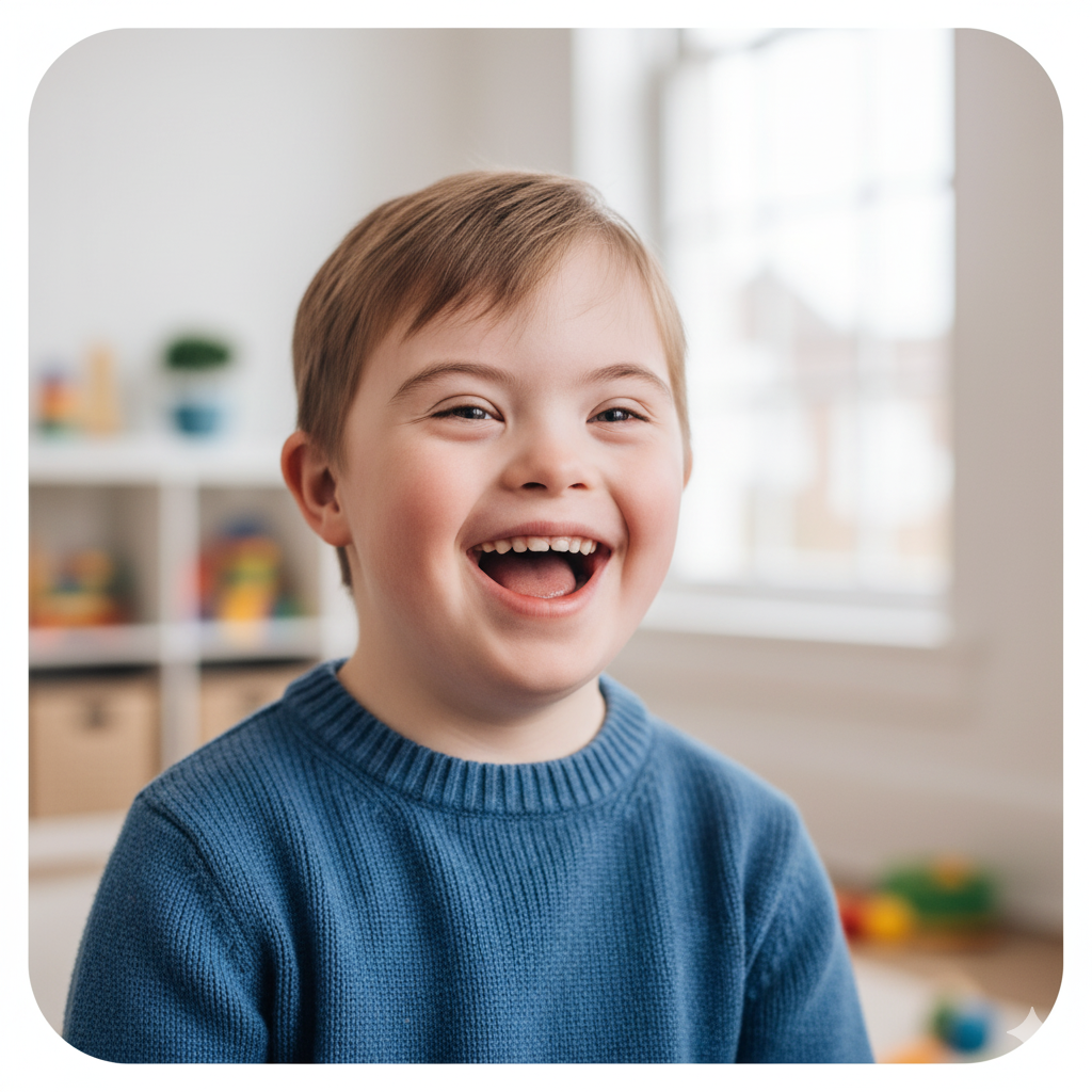 Child with Down Syndrome smiling